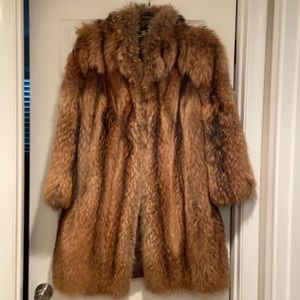 Tanuki raccoon fur coat size s